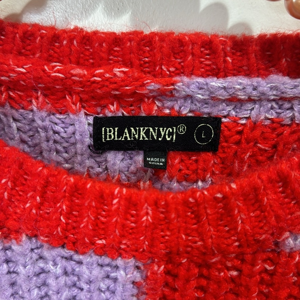 BLANK NYC GOOD MOOD STRIPED SWEATER LARGE - Picture 4 of 8